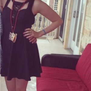 Black dress with cute lace details!